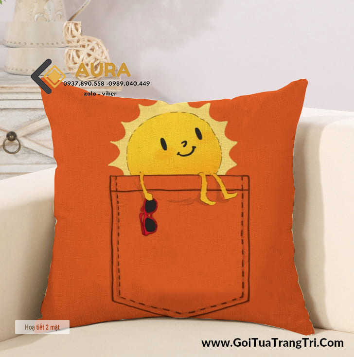 gối tựa sofa mặt trời cam gối tựa sofa mặt trời cam