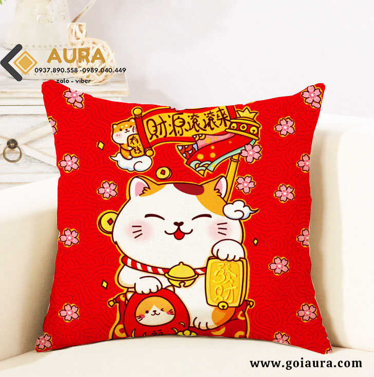 Chia Sẽ Cùng Bạn Bí Quyết Chọn Gối Tựa Lưng Theo Màu Sắc Phong Thủy goi tua sofa meo than tai loc002