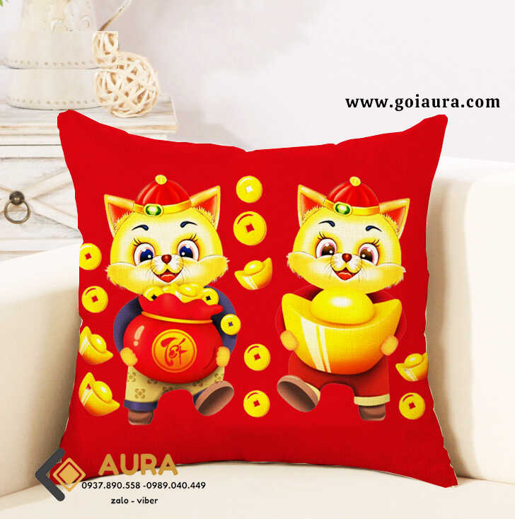 Chia Sẽ Cùng Bạn Bí Quyết Chọn Gối Tựa Lưng Theo Màu Sắc Phong Thủy goi tua sofa meo than tai thoi vang