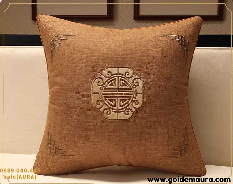 Gối Tựa Lưng Sofa Gỗ Sang Trọng Tinh Tế gối sofa hoàng gia sang trọng màu nâu