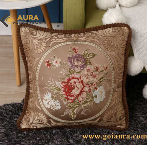 gối tâu âu hoa hồng nâu gối tâu âu hoa hồng nâu