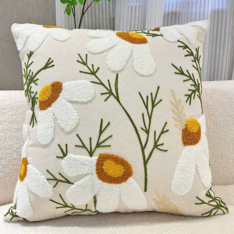 gối thêu hoa cúc trắng gối thêu hoa cúc trắng