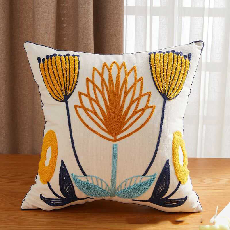 gối thêu nụ hoa aura gối thêu nụ hoa aura