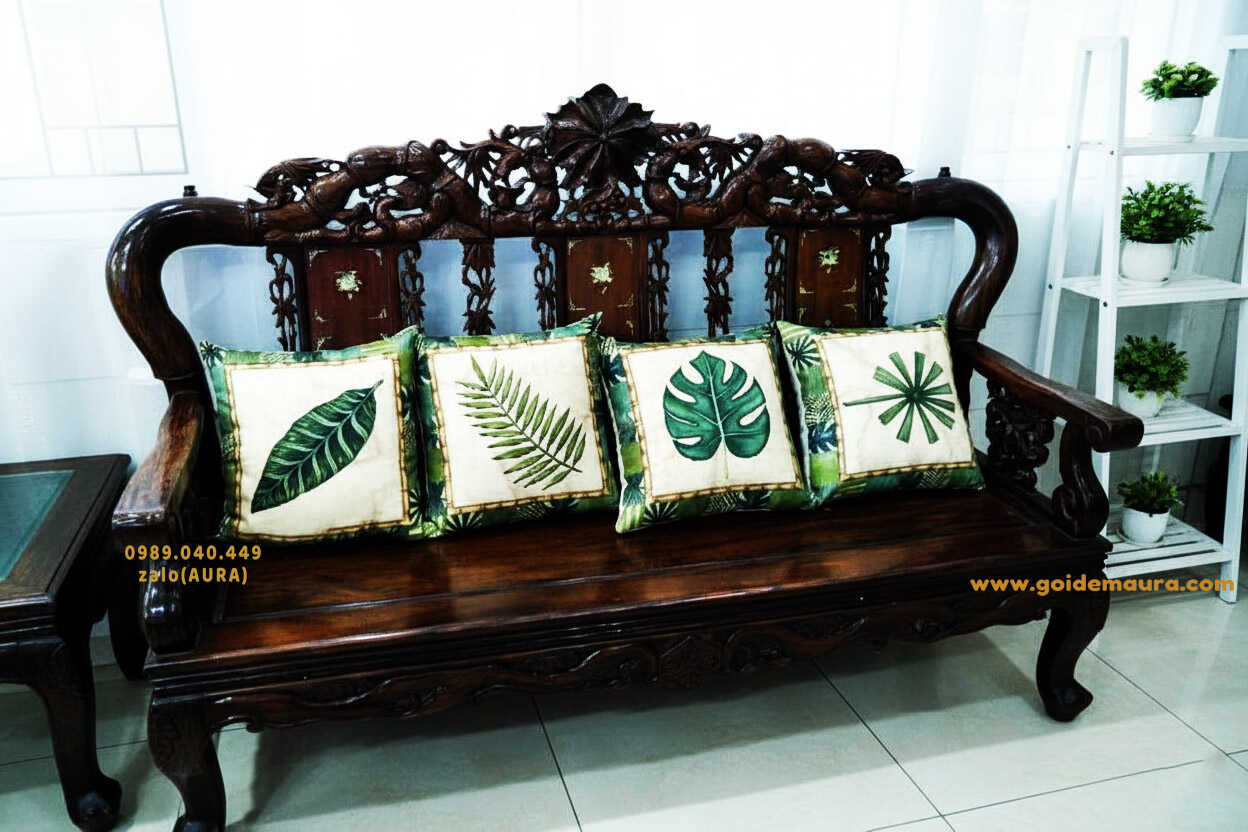 gối tựa lưng ghế gỗ lá xanh đẹp gối tựa lưng ghế gỗ lá xanh đẹp