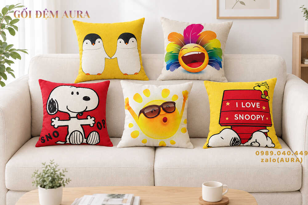 gối tựa lưng sofa bộ snoppy gối tựa lưng sofa bộ snoppy