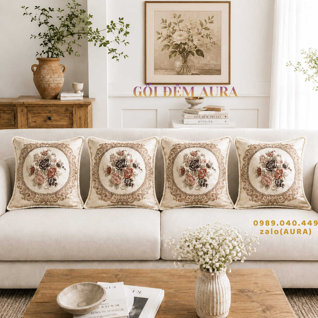 gối tựa lưng sofa gỗ màu kem gối tựa lưng sofa gỗ màu kem