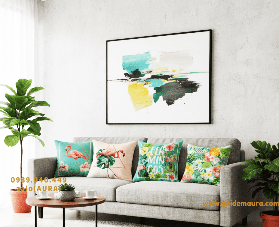 Xưởng Sản Xuất Gối Tựa Lưng Tại TPHCM gối tựa lưng sofa hồng hạc xanh đẹp
