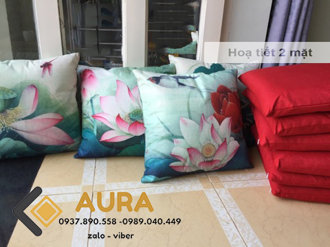 gối tựa lưng hoa sen A022