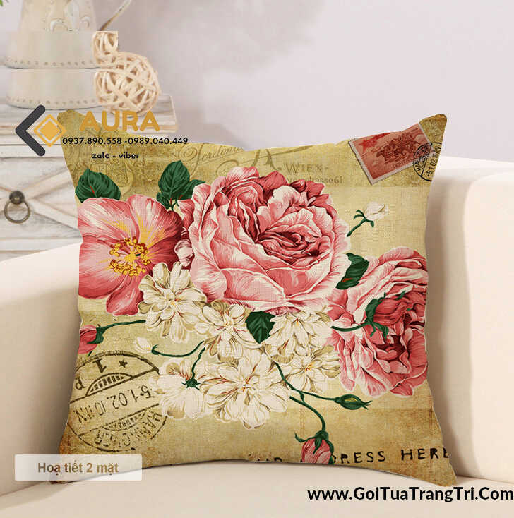 gối tựa sofa hoa hồng gối tựa sofa hoa hồng