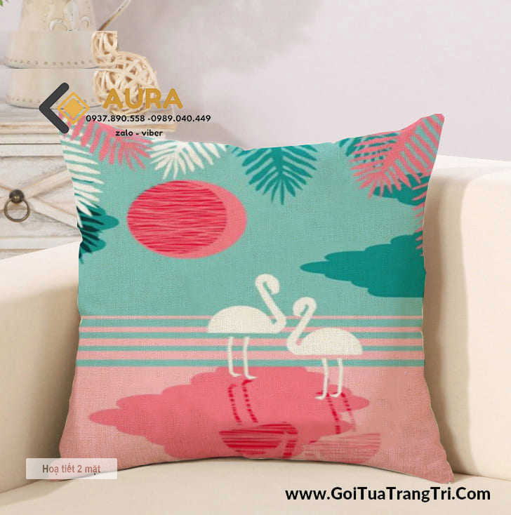 gối tựa sofa hồng hạc LA007 gối tựa sofa hồng hạc LA007