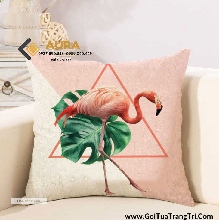 gối tựa sofa hồng hạc LA008 gối tựa sofa hồng hạc LA008