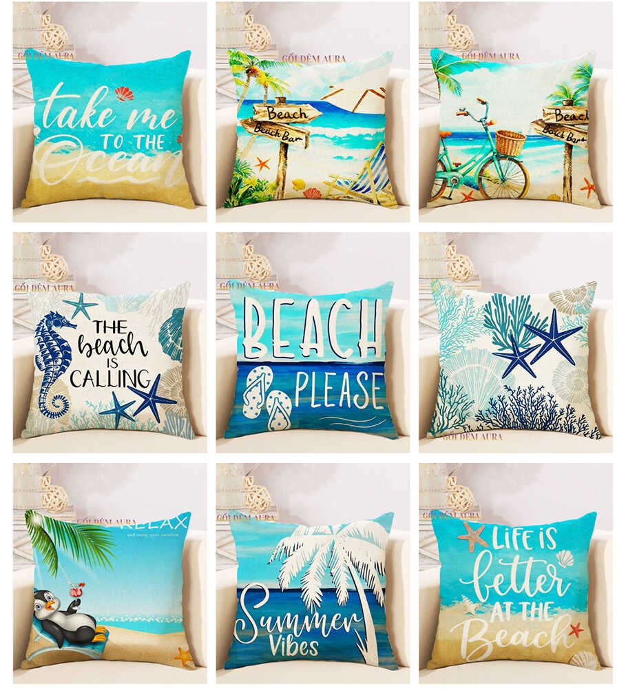 Xưởng Sản Xuất Gối Tựa Lưng Tại TPHCM gối tựa sofa mẫu biển xanh đại dương