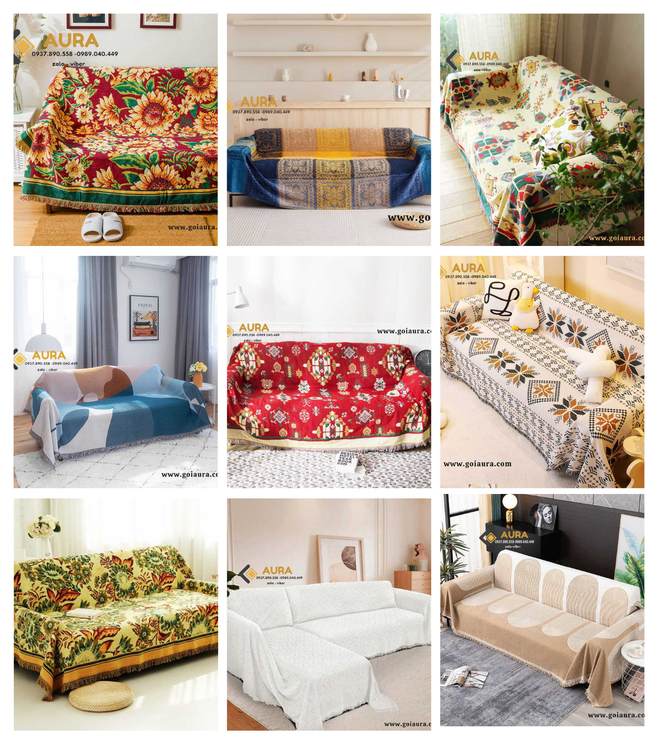 khăn phủ sofa aura khăn phủ sofa aura
