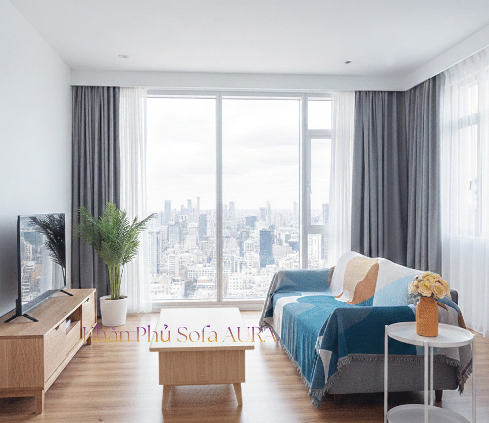 khăn sofa hoa văn xanh phòng khách đẹp khăn sofa hoa văn xanh phòng khách đẹp