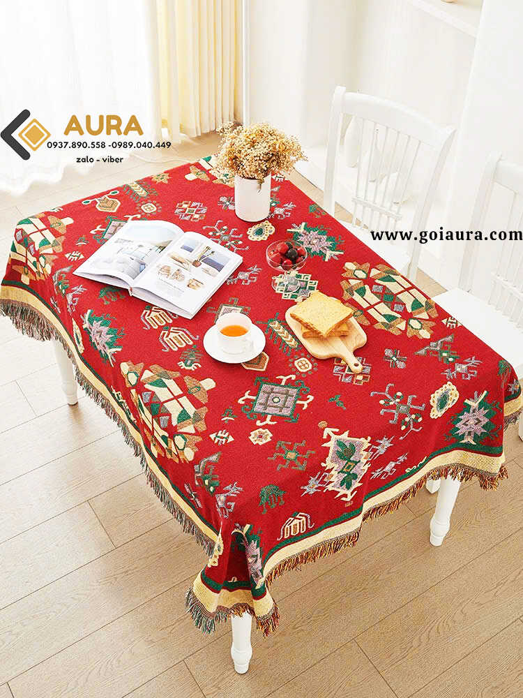 Khăn Phủ Sofa Điểm Nhấn Hoàn Hảo Cho Phòng Khách Nhà Bạn khăn trải bàn đỏ