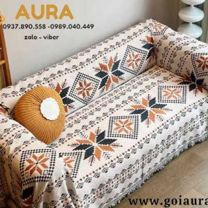 Khăn Phủ Sofa Hoa Văn Gỗ Size 1.8x2.6m