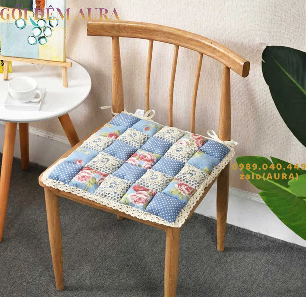Gối Đệm Hình Bông Hoa nệm lót ghế vải ghép
