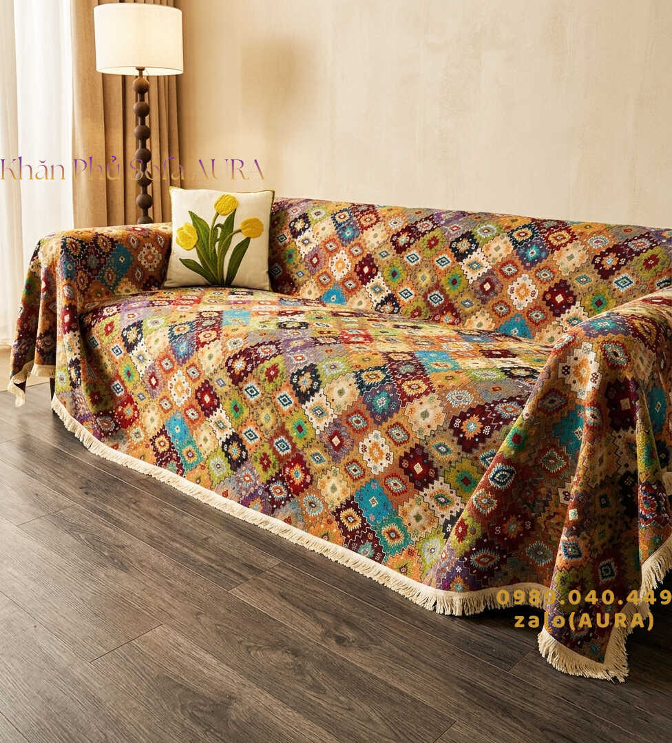 khăn phủ sofa đa sắc đỏ đẹp khăn phủ sofa đa sắc đỏ đẹp