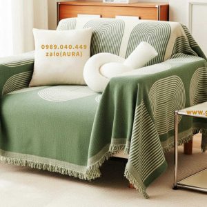 Khăn Phủ Sofa Sọc Xám 1.3x1.8m