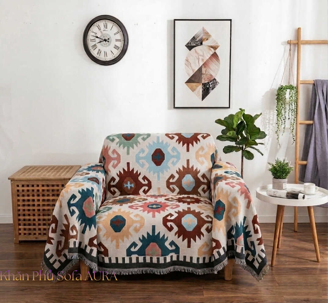 Khăn Phủ Sofa Cho Phòng Khách Hiện Đại khăn sofa đơn vintage
