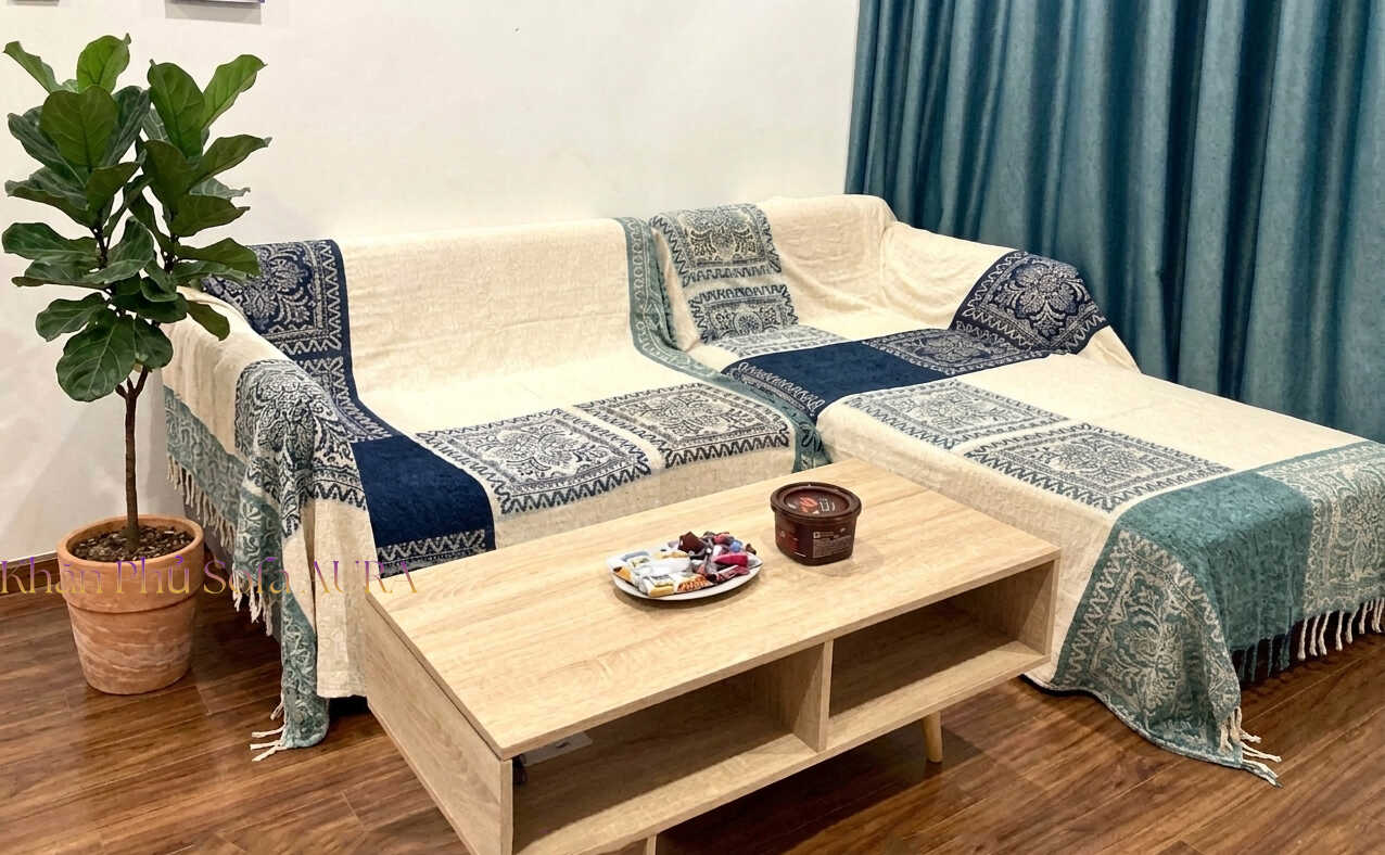 khăn trải sofa tây tạng xám khăn trải sofa tây tạng xám