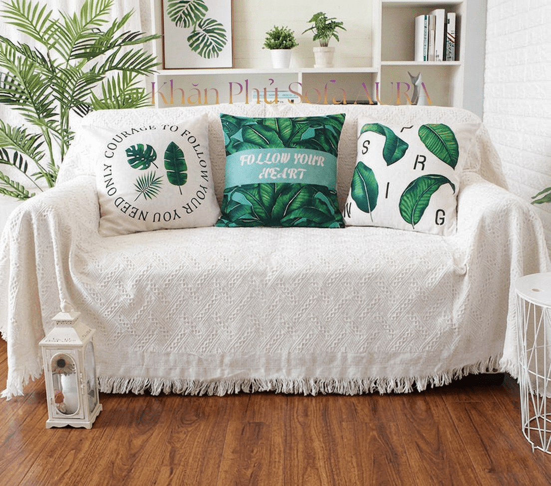 khăn sofa màu trắng khăn sofa màu trắng