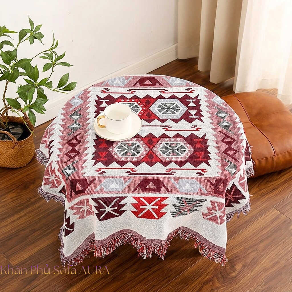 khăn trải bàn đỏ trắng 90x90 khăn trải bàn đỏ trắng 90x90
