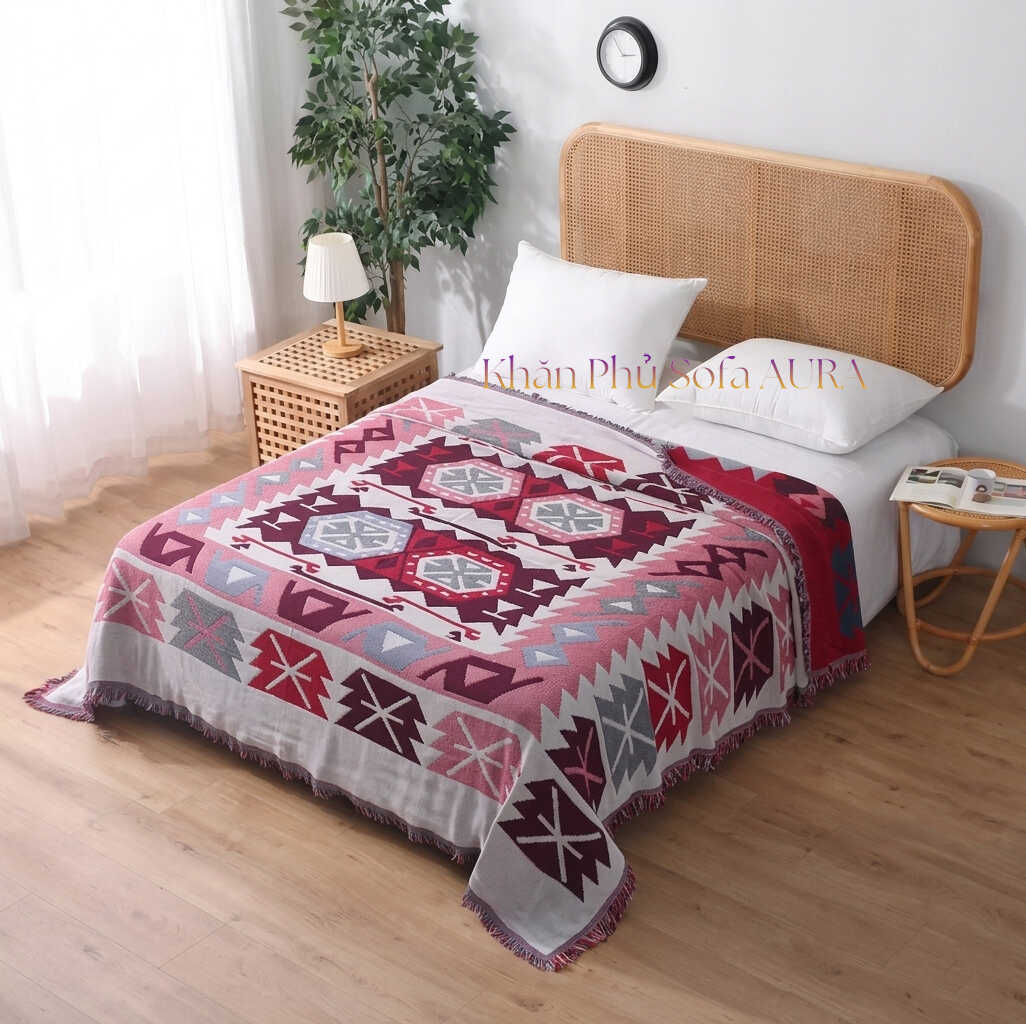 khăn trải giường trắng đỏ khăn trải giường trắng đỏ