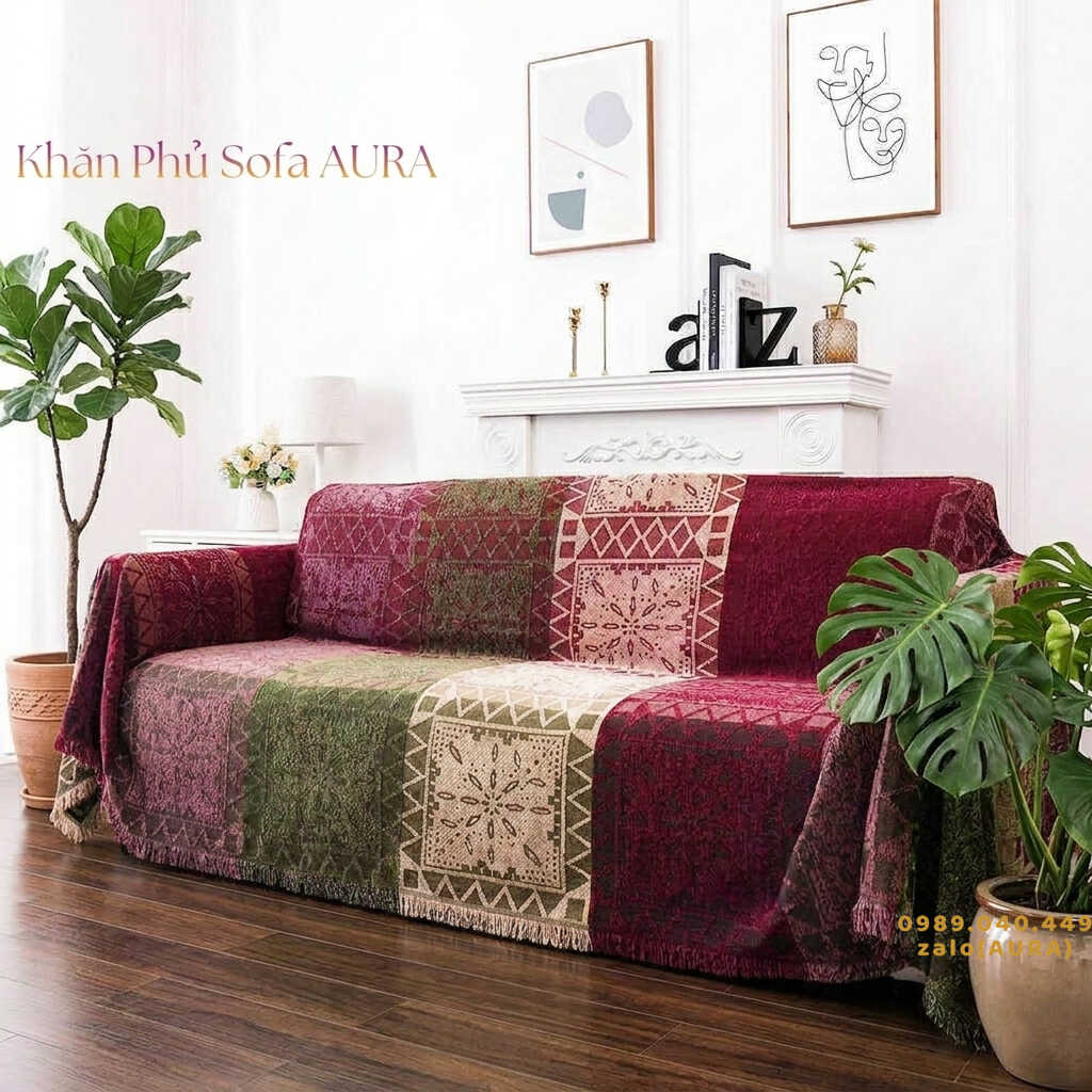 khăn trải sofa tây tạng đỏ khăn trải sofa tây tạng đỏ
