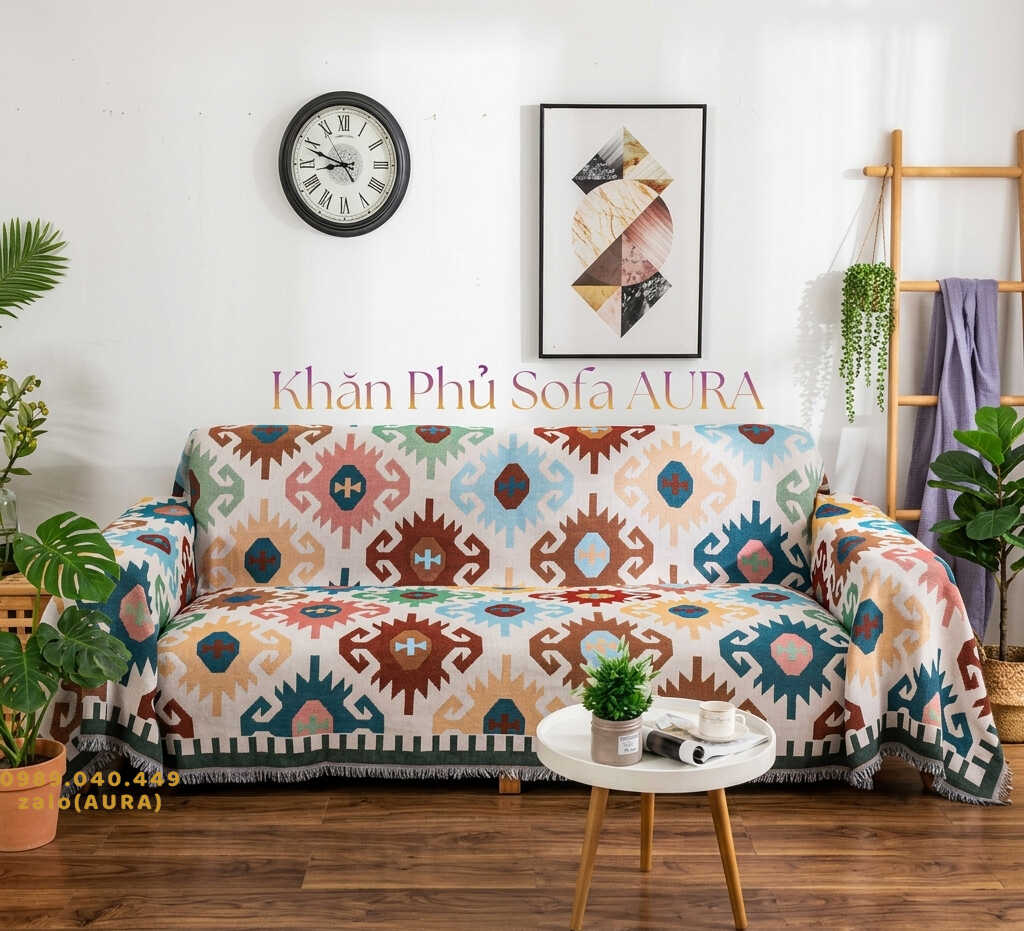 Khăn Phủ Sofa Cho Phòng Khách Hiện Đại khăn trải sofa vintage đẹp