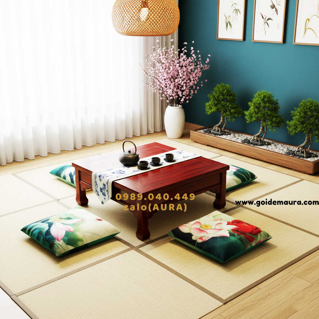 đệm ngồi bệt ngồi thiền hoa sen