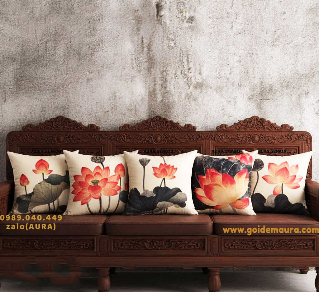 Gối Tựa Lưng Ghế Gỗ gối tựa lưng ghế gỗ sen đỏ