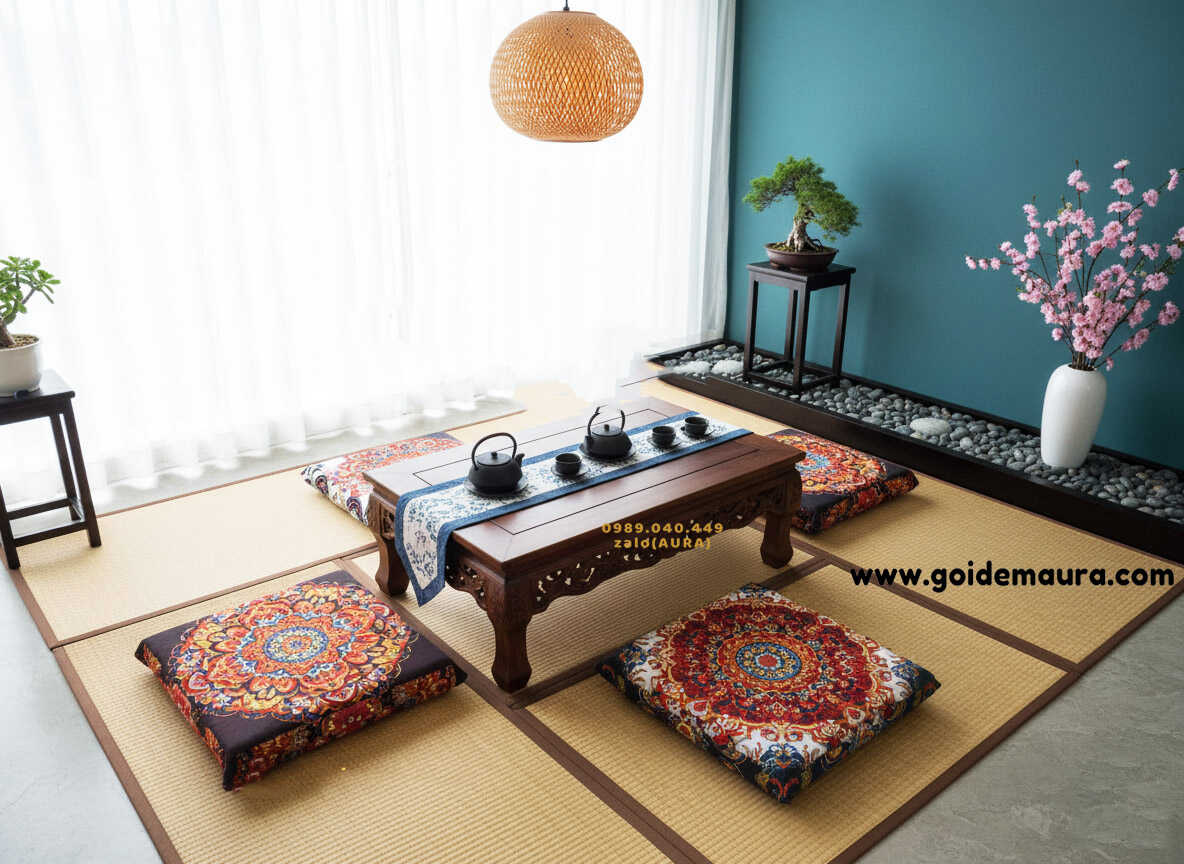 nệm ngồi bệt kiểu nhật