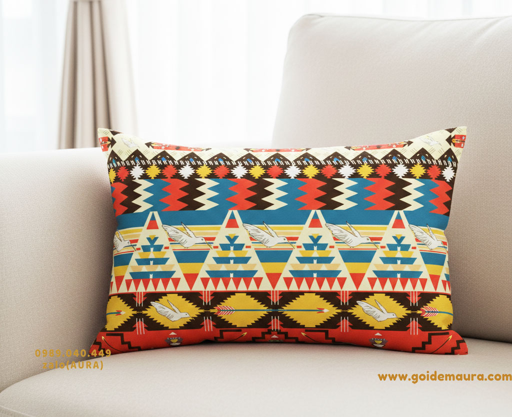 gối thổ cẩm size 30x50cm mẫu 7 gối thổ cẩm size 30x50cm mẫu 7