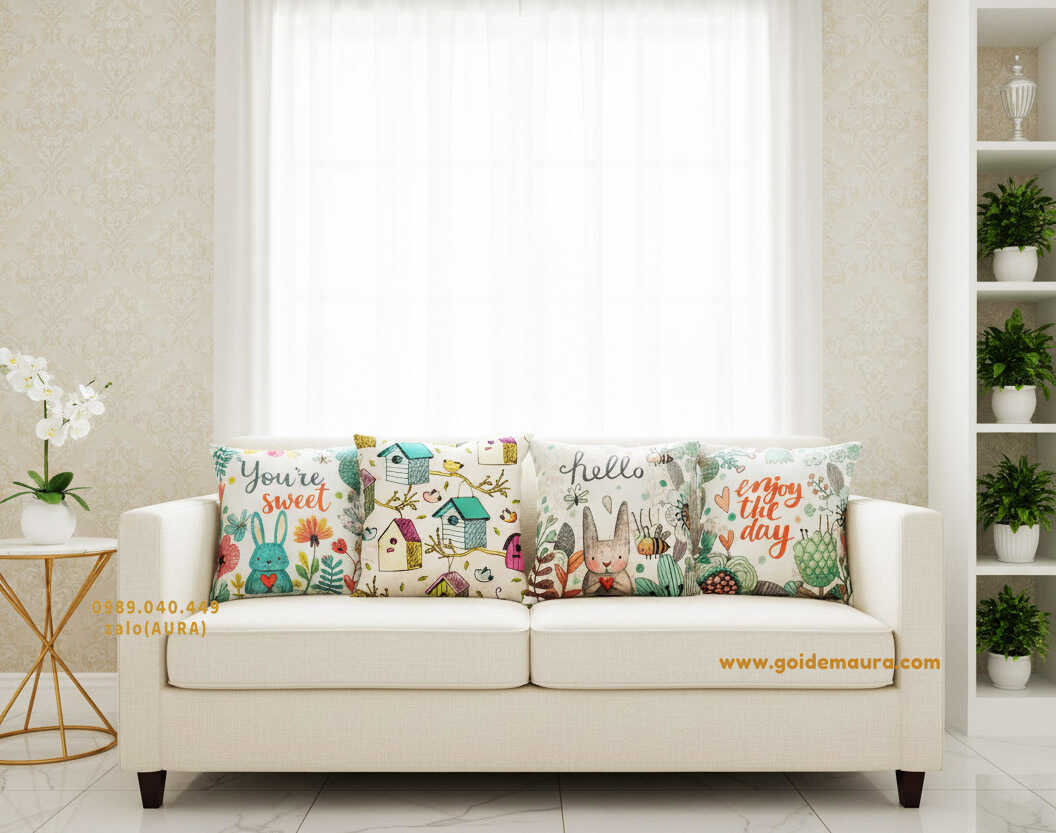 gối tựa lưng sofa hello