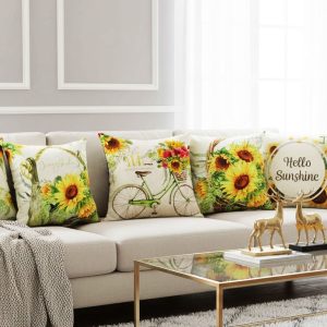 Gối Tựa Sofa Hoa Hướng Dương