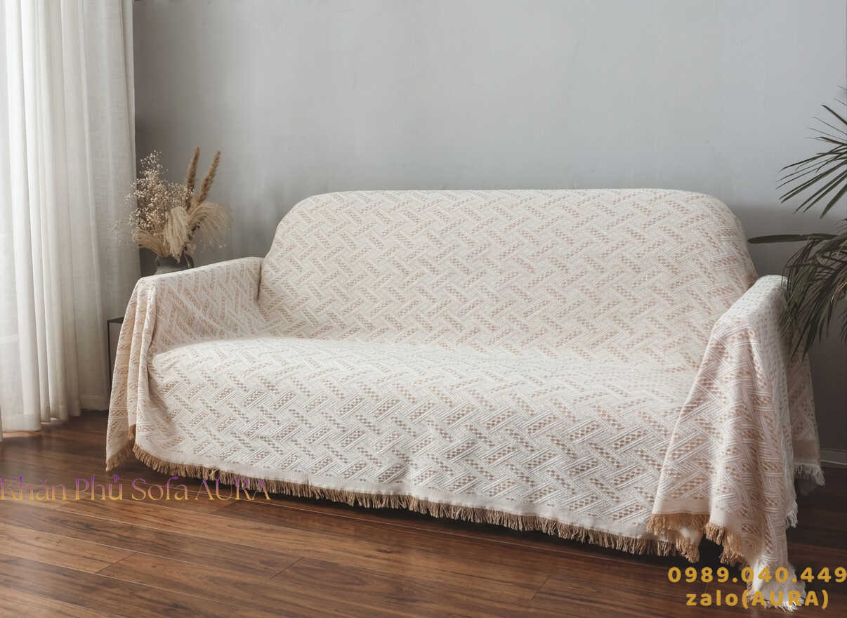 khăn phủ ghế sofa kem nhạt khăn phủ ghế sofa kem nhạt