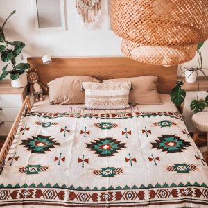 Khăn Trải Bàn Hoa Văn Xanh Size 1.3×1.8m