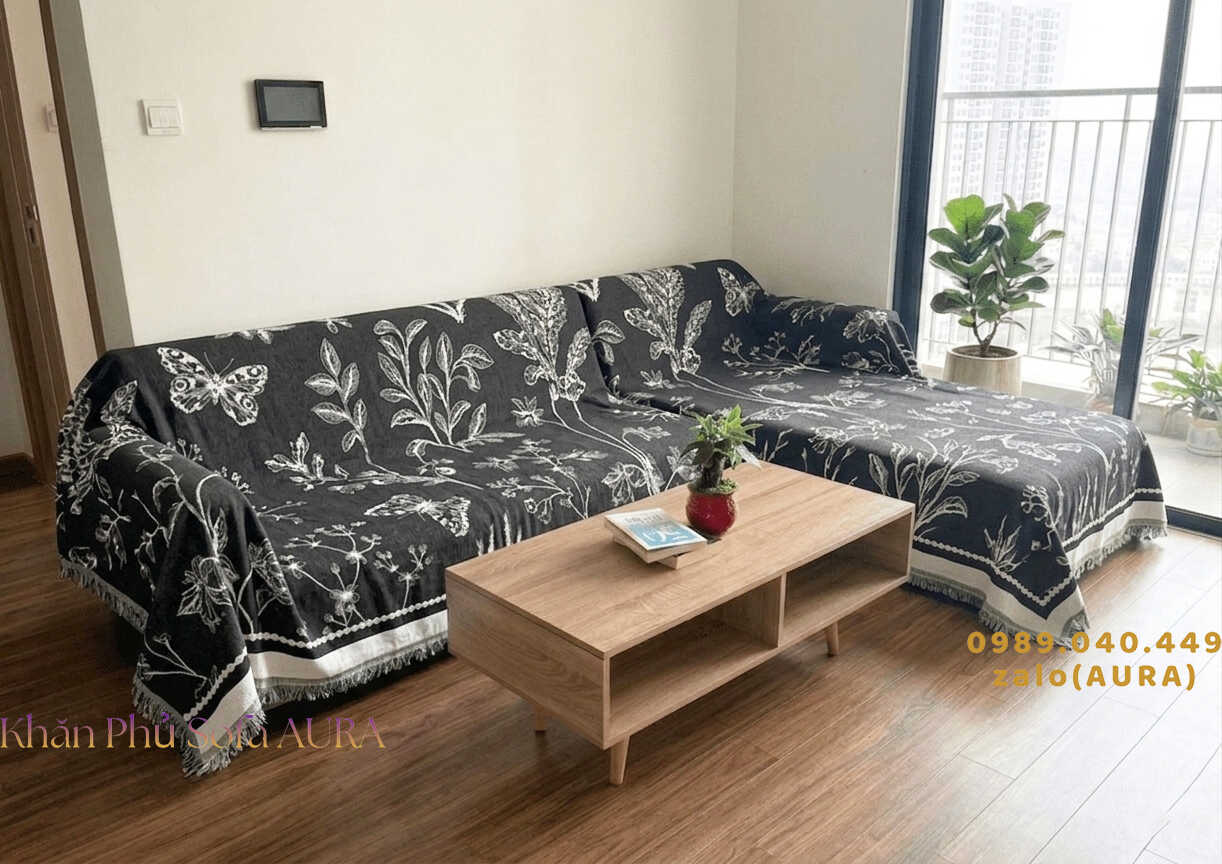 khăn trải sofa góc trắng đen khăn trải sofa góc trắng đen