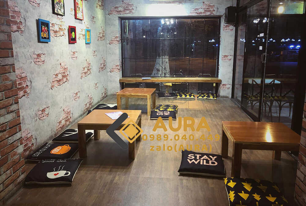 Những Mẫu Nệm Ngồi Bệt Đang Được Ưa Chuộng Nhất Hiện Nay đệm ngồi bệt quán cafe trà sữa aura012