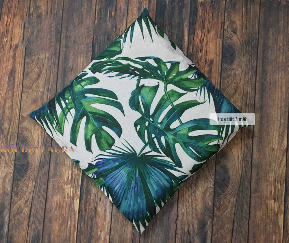 Nệm Lót Ngồi Bệt Kiểu Nhật Cao Cấp dem ngoi vuong la xanh aura003