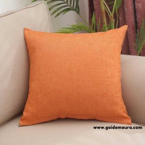Gối Tựa Sofa Vải Bố Màu Cam size 45x45cm