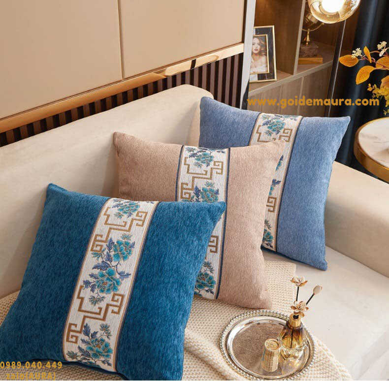 gối tựa sofa sọc xanh mới gối tựa sofa sọc xanh mới