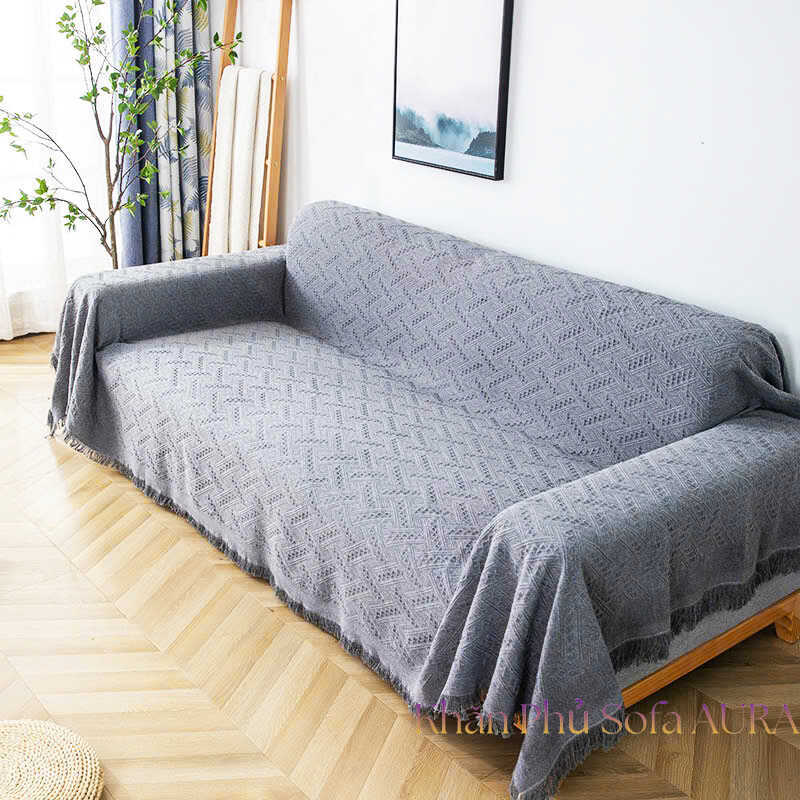 Khăn Trải Ghế Sofa Màu Xám size đại 1.8x3.4m khăn sofa màu xám