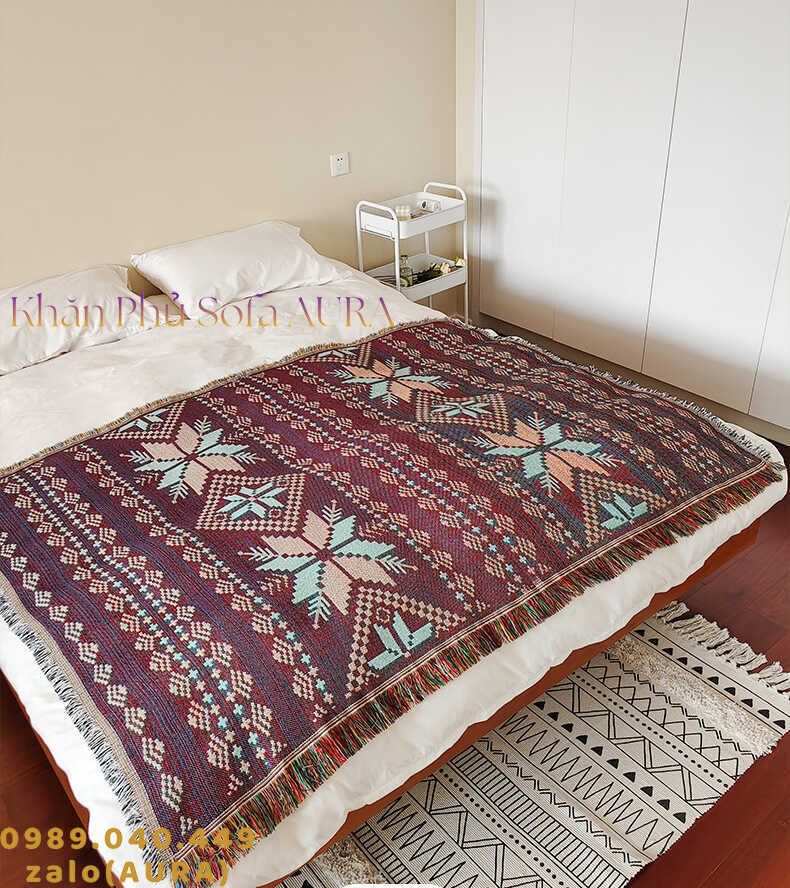 khăn sofa nâu hoa gỗ mặt sau khăn sofa nâu hoa gỗ mặt sau