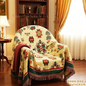 Khăn Ghế Đơn Màu Đỏ size 1.3x1.8m