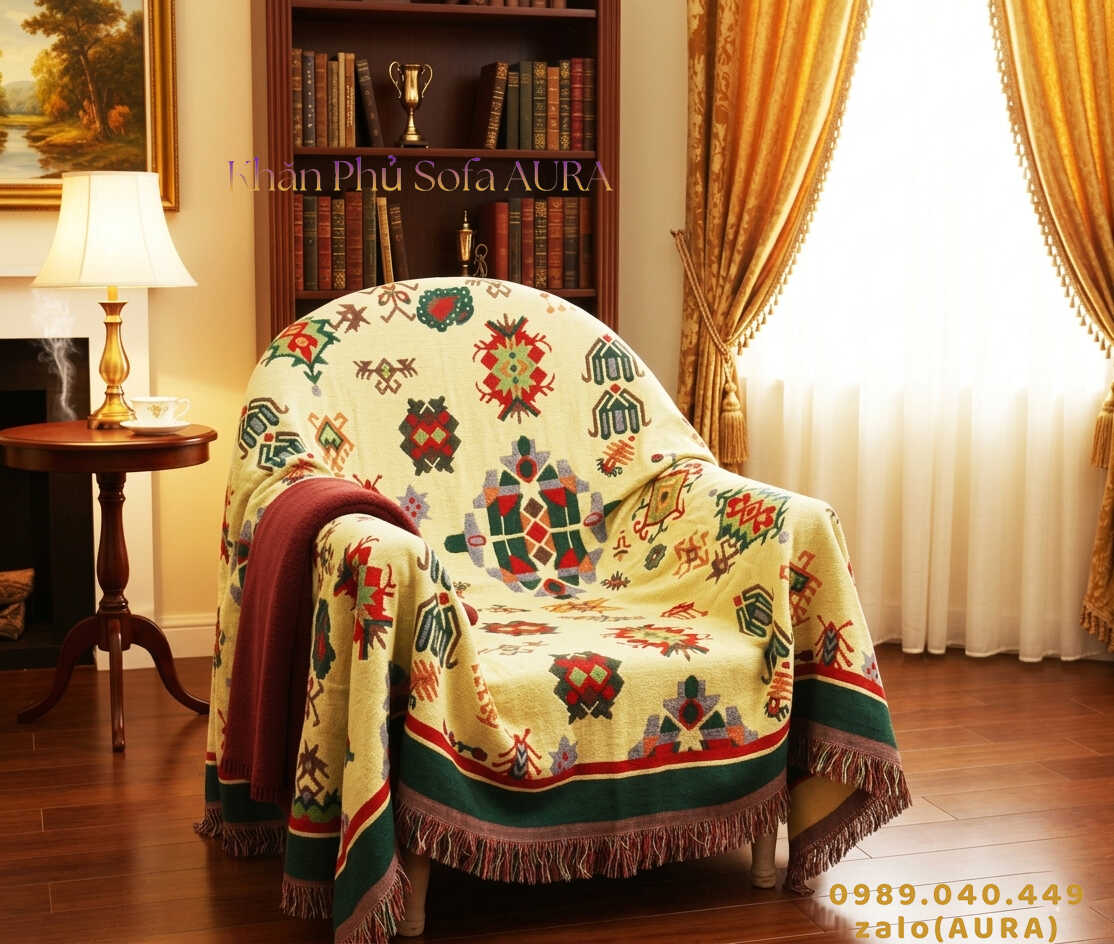 Những Mẫu Khăn Phủ Sofa Đẹp Và Sang Trọng khăn trải sofa đơn màu đỏ vàng