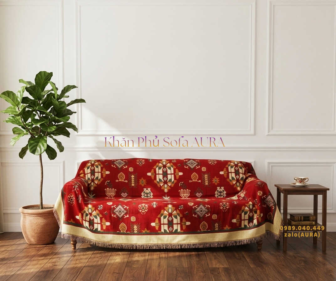 khăn trải sofa màu đỏ vàng đẹp khăn trải sofa màu đỏ vàng đẹp