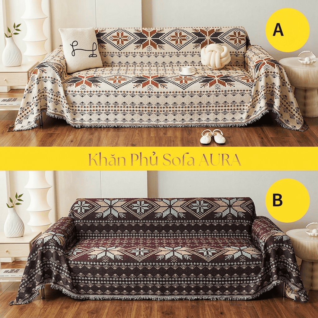 khăn trải sofa góc nâu gỗ 2 mặt khăn trải sofa góc nâu gỗ 2 mặt