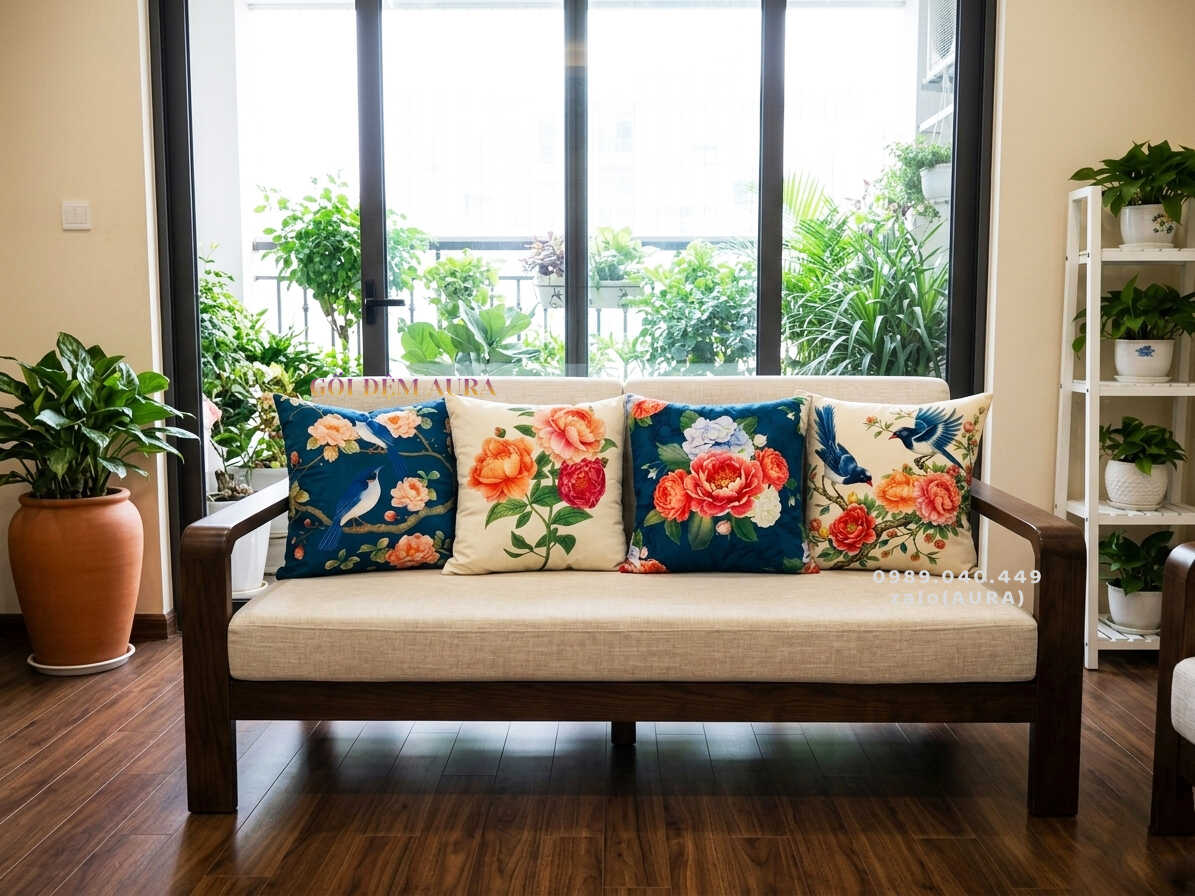 gối tựa lưng sofa hoa mẫu đơn gối tựa lưng sofa hoa mẫu đơn